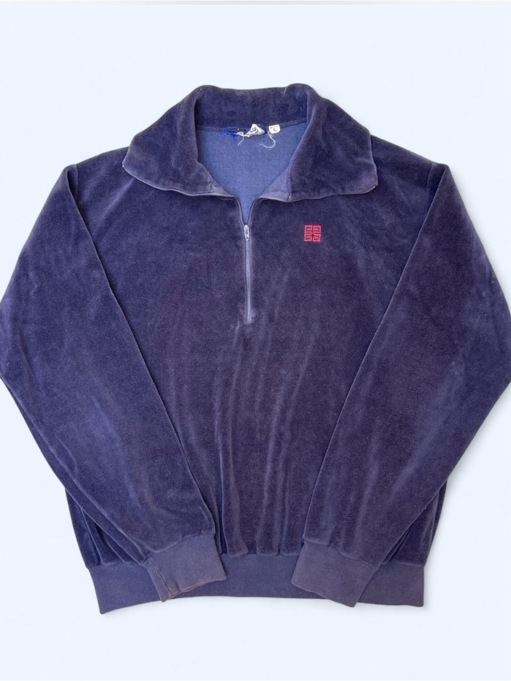 Vintage Givenchy for Chesa 90s quarter zip velour pullover luxury old money L